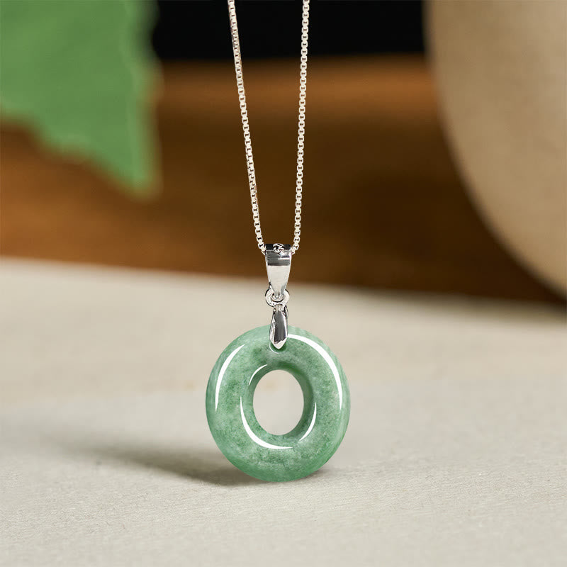Nimara Ritual Natural A-Z Letter Jade 925 Sterling Silver Silm Chain Prosperity Necklace Pendant