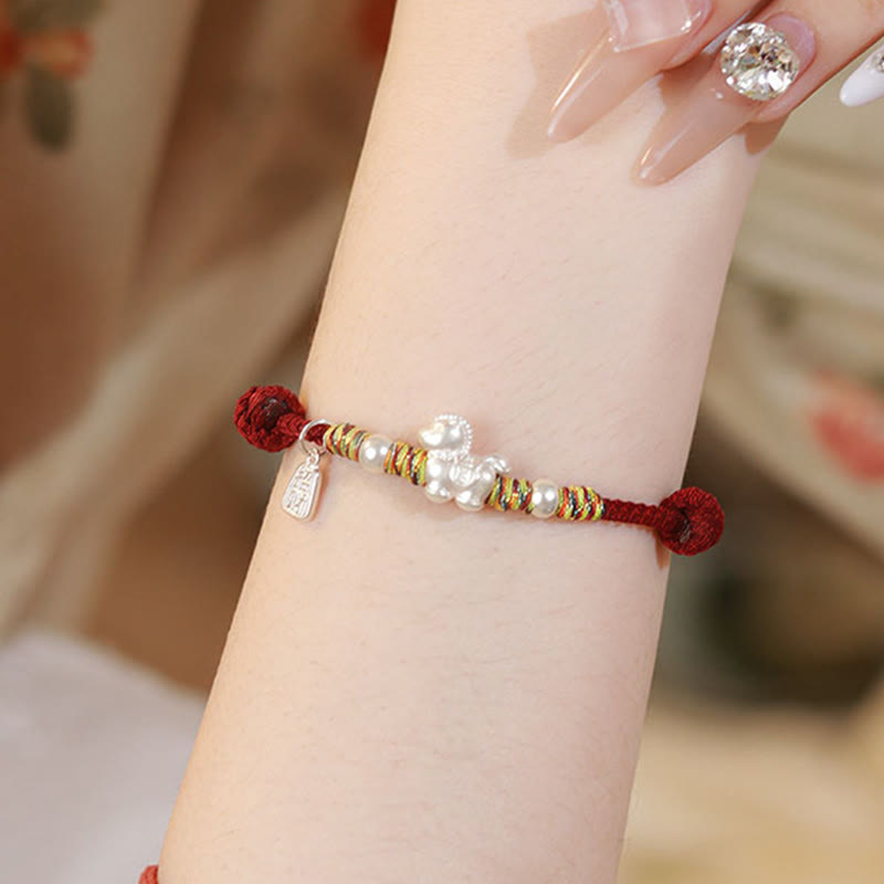 Nimara Ritual 999 Sterling Silver Year Of The Horse Freedom Manually Made String Bracelet