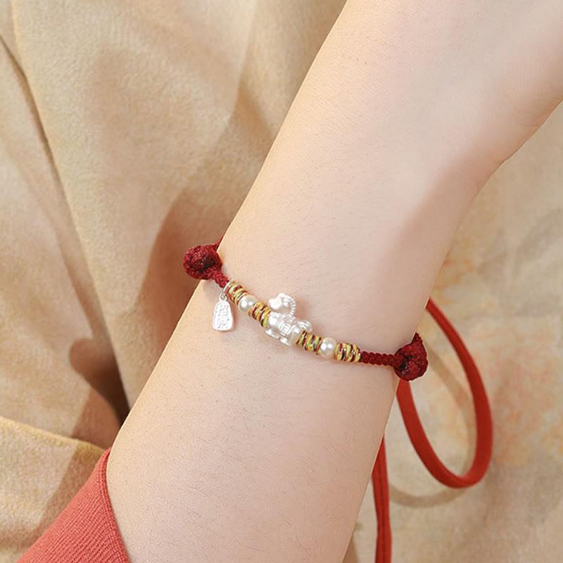 Nimara Ritual 999 Sterling Silver Year Of The Horse Freedom Manually Made String Bracelet
