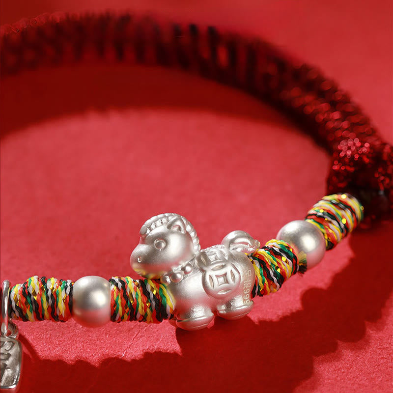 Nimara Ritual 999 Sterling Silver Year Of The Horse Freedom Manually Made String Bracelet