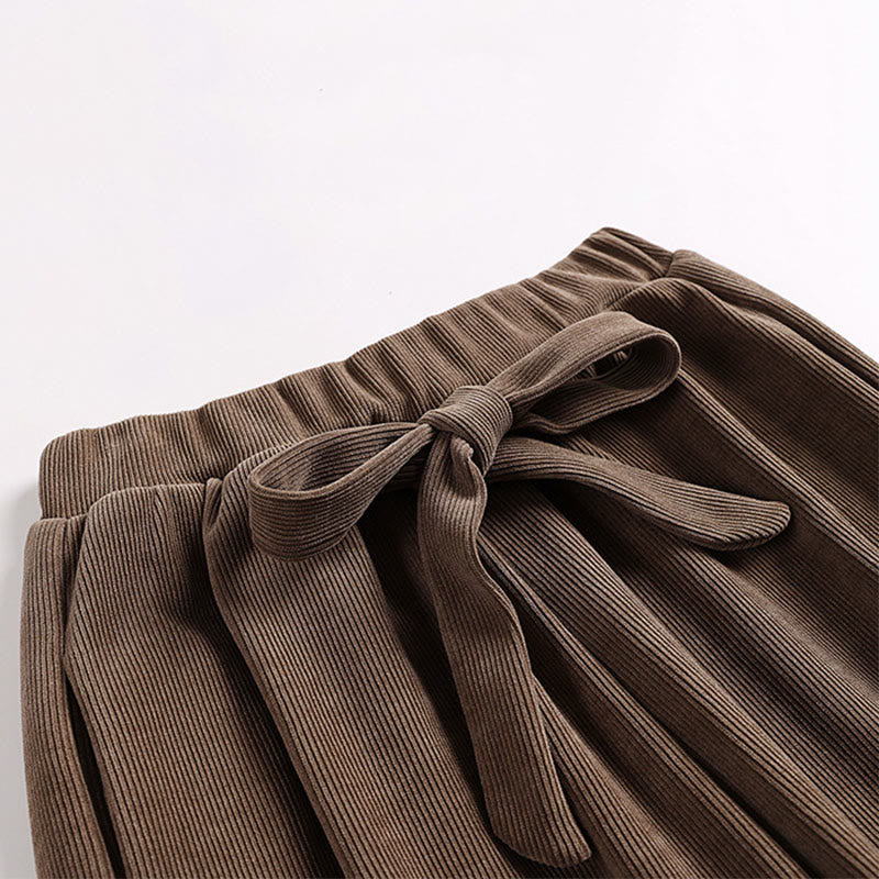 Nimara Ritual Winter Solid Color Lace-up Men's Harem Cotton Corduroy Pants With Pockets