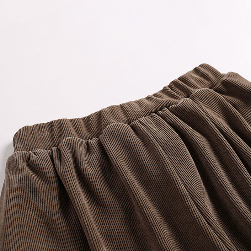 Nimara Ritual Winter Solid Color Lace-up Men's Harem Cotton Corduroy Pants With Pockets