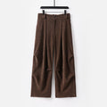 Nimara Ritual Winter Button Zipper Design Elastic Waist Cotton Corduroy Men's Wide Leg Pants With Pockets