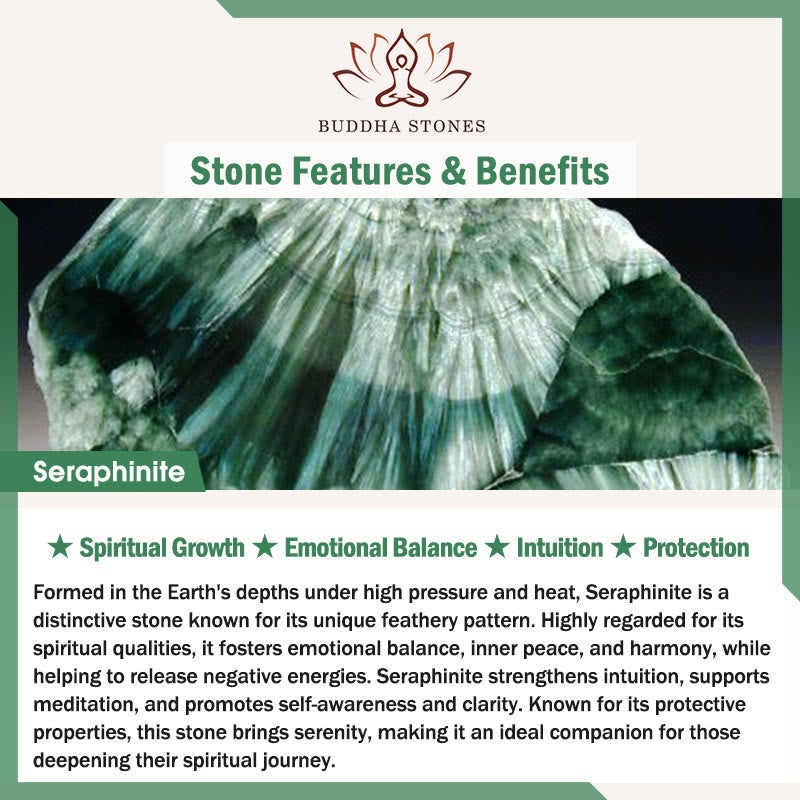 Nimara Ritual Natural Seraphinite Round Emotional Balance Beaded Bracelet