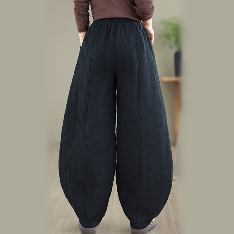 Nimara Ritual Winter Diamond Pattern Cotton Women's Pants With Pockets