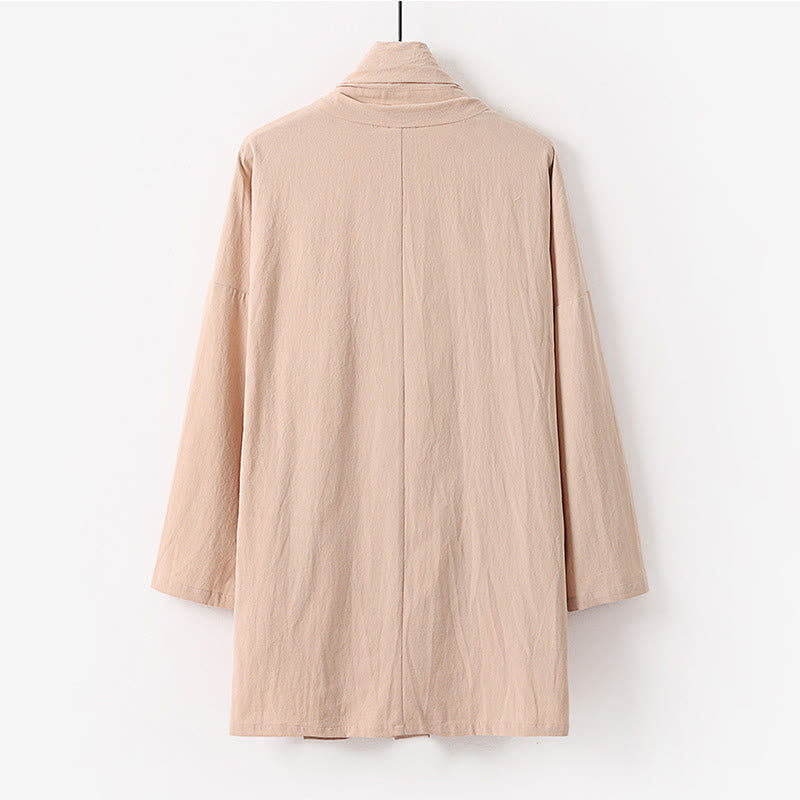 Nimara Ritual Spring Fall Solid Color Long Sleeve Mid-length Open Front Men's Kimono