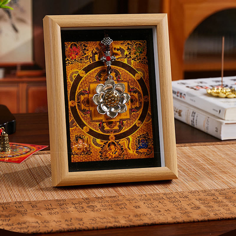 Nimara Ritual Lotus Golden Ingot Thangka Photo Frame Ornament Home Decor