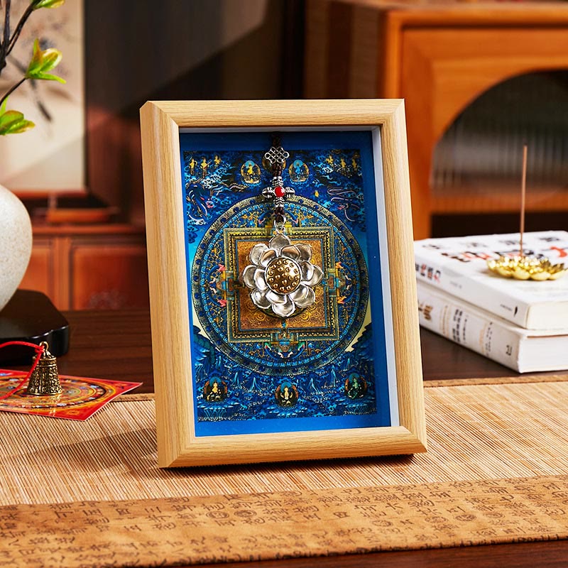 Nimara Ritual Lotus Golden Ingot Thangka Photo Frame Ornament Home Decor