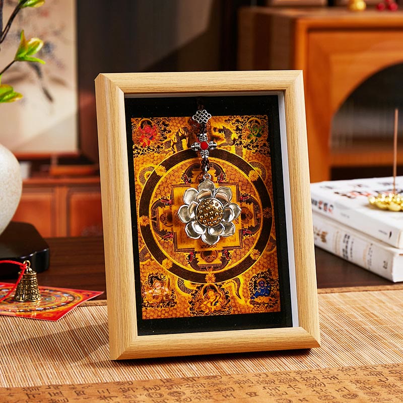 Nimara Ritual Lotus Golden Ingot Thangka Photo Frame Ornament Home Decor