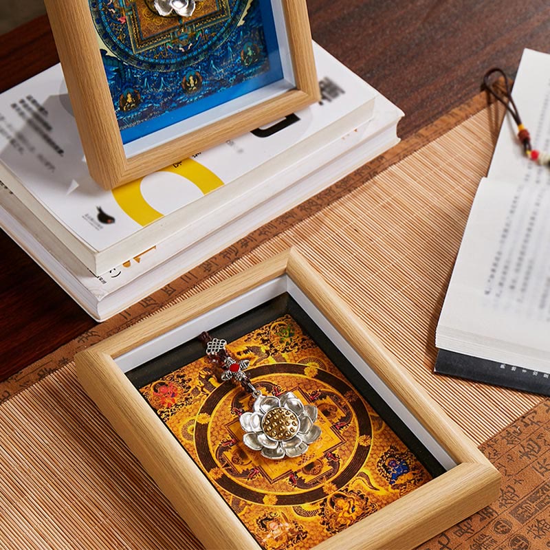 Nimara Ritual Lotus Golden Ingot Thangka Photo Frame Ornament Home Decor