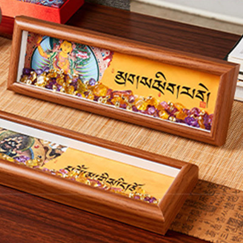 Nimara Ritual Om Mani Padme Hum Buddha Golden Ingot Thangka Photo Frame Ornament Home Decor