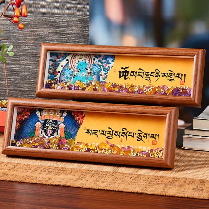Nimara Ritual Om Mani Padme Hum Buddha Golden Ingot Thangka Photo Frame Ornament Home Decor