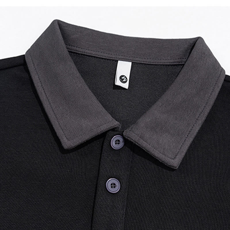 Nimara Ritual Fall Polo Collar Button Men's Sweatshirt Cotton Pullover