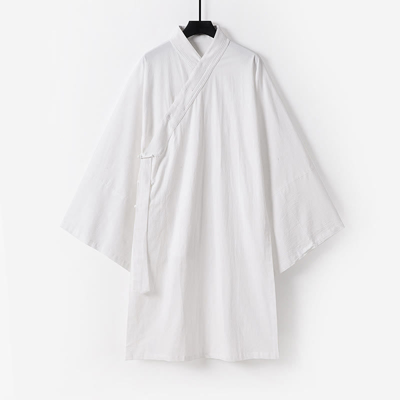 Nimara Ritual 2Pcs Wudang Tai Chi Ceremony Solid Long Sleeve Men's Taoist Long Robe Kimono Sleeveless Vest Suit