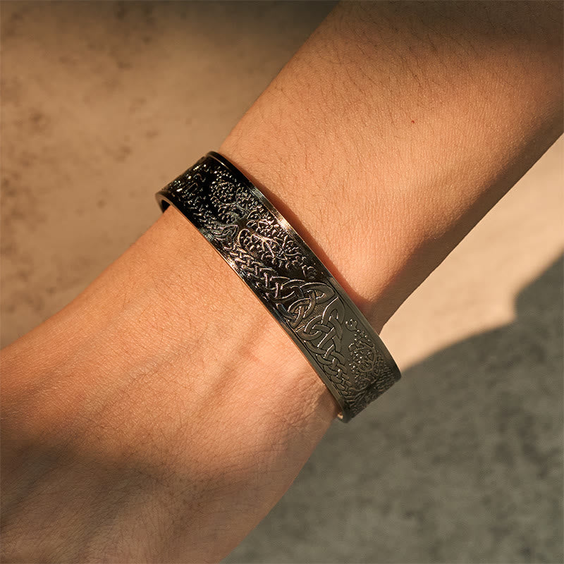 Nimara Ritual The Tree Of Life Copper Open Balance Luck Cuff Bracelet Bangle