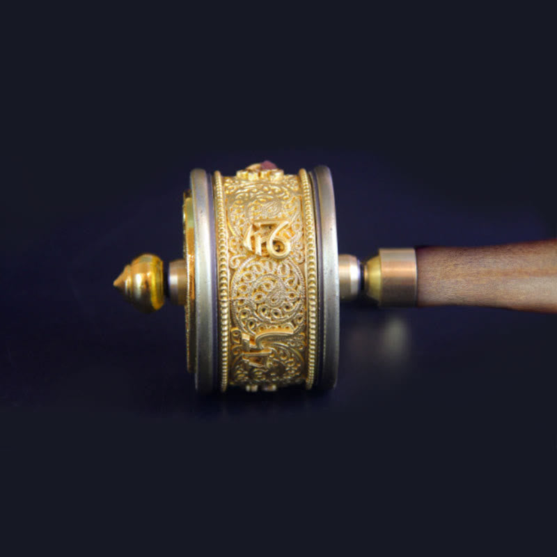 Nimara Ritual Tibetan Lucky Prayer Wheel Six True Words Decoration