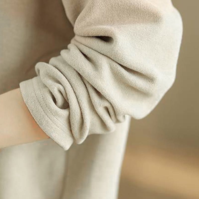 Nimara Ritual Winter Solid Color Cotton Long Sleeve Women's Hoodie Has Hood