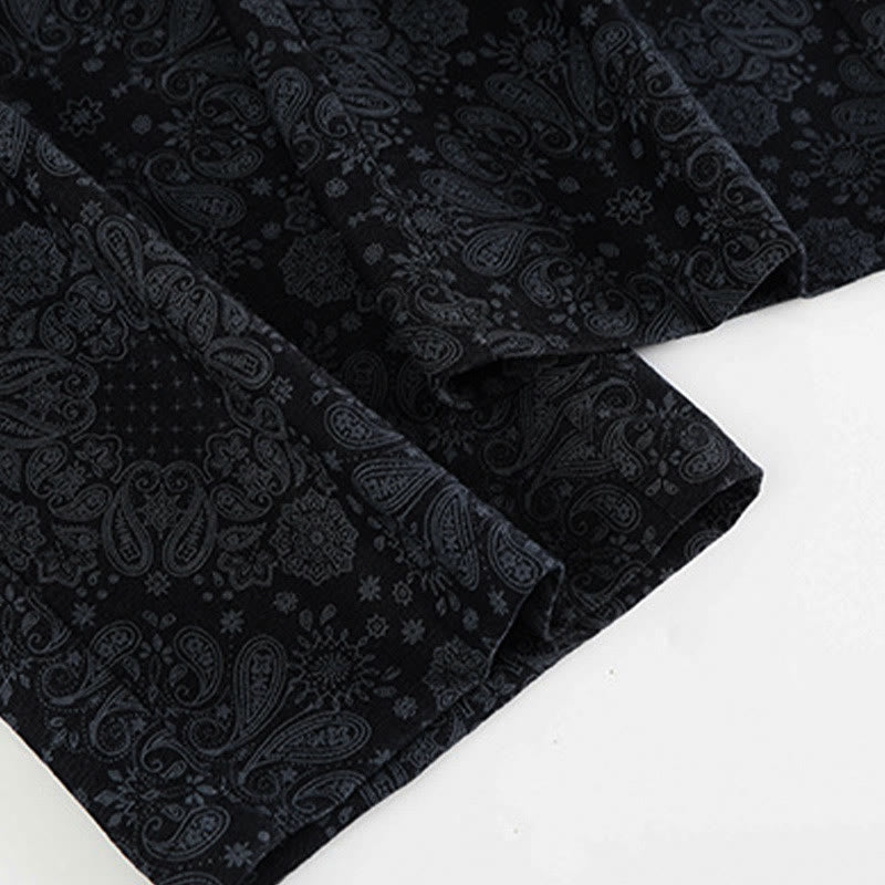 Nimara Ritual Casual Floral Pattern Polyester Women's Wide Leg Pants With Pockets