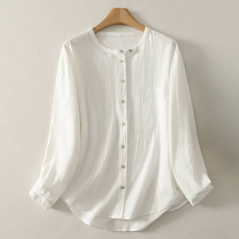 Nimara Ritual Fall Crew Collar Long Sleeve Women's Polyester Shirt With Pockets