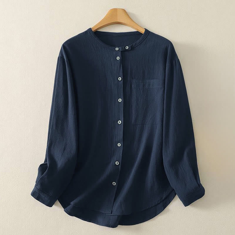 Nimara Ritual Fall Crew Collar Long Sleeve Women's Polyester Shirt With Pockets