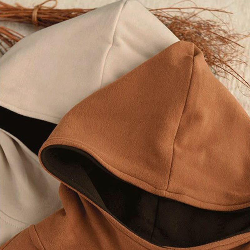 Nimara Ritual Winter Solid Color Cotton Thickened Long Sleeve Women's Hoodie Has Hood