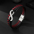Nimara Ritual Infinitely Design Titanium Steel Braided Three-layer Leather Balance Bracelet