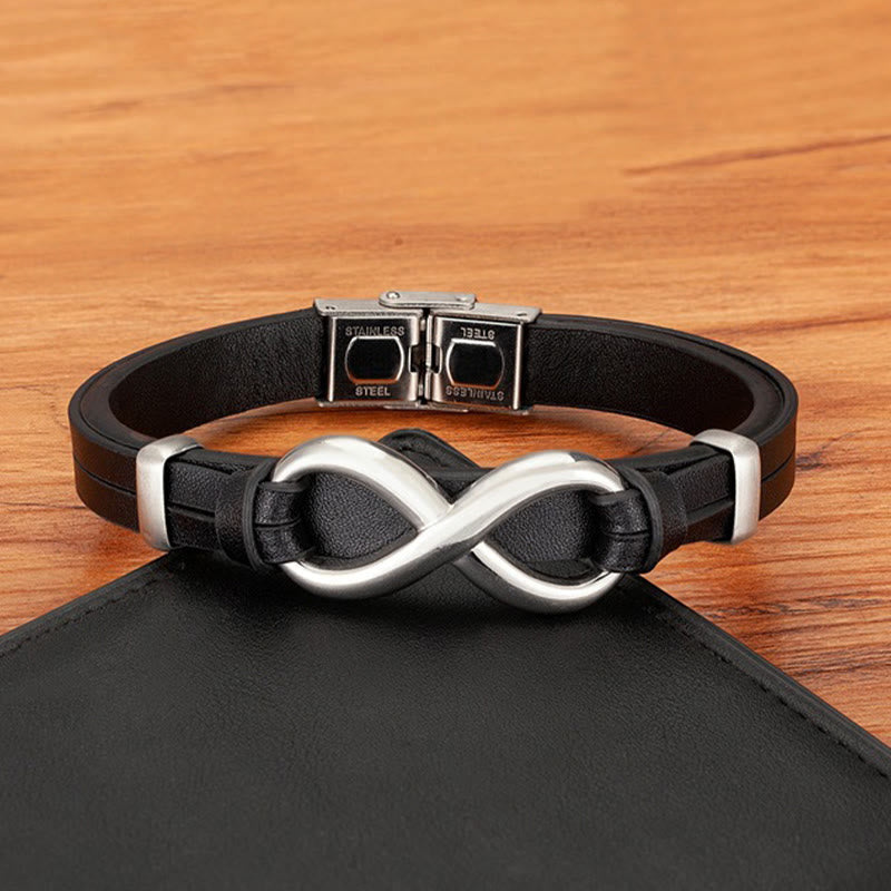 Nimara Ritual Infinitely Design Titanium Steel Multicolored Leather Strengthen Bracelet