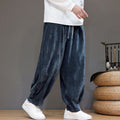 Nimara Ritual Winter Pure Color Cotton Men's Harem Thickened Fleece-lined Pants With Pockets
