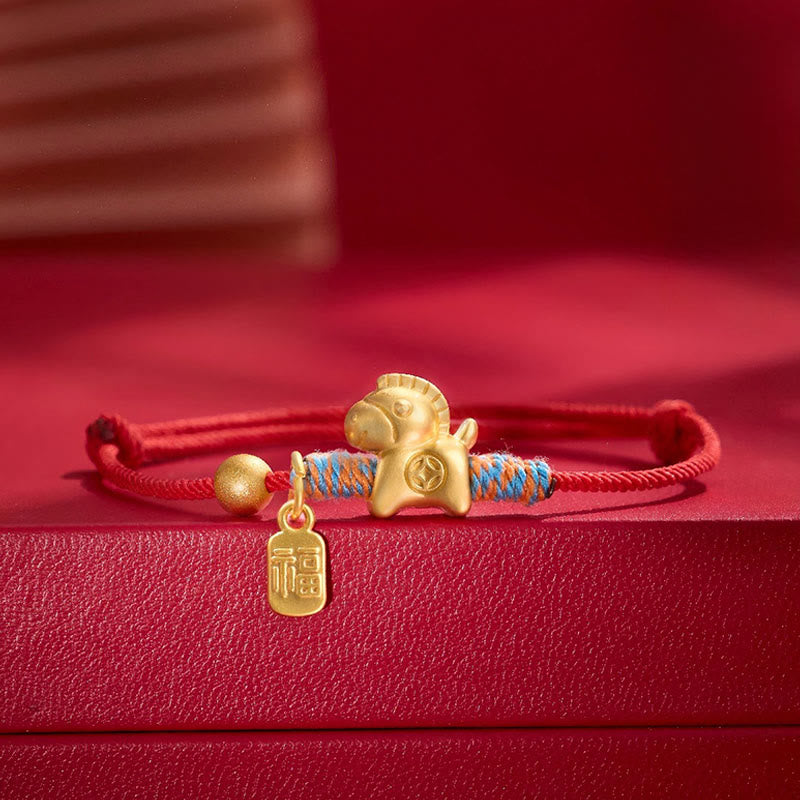 Nimara Ritual Year Of The Horse Fu Character Handwoven String Luck Connection Bracelet