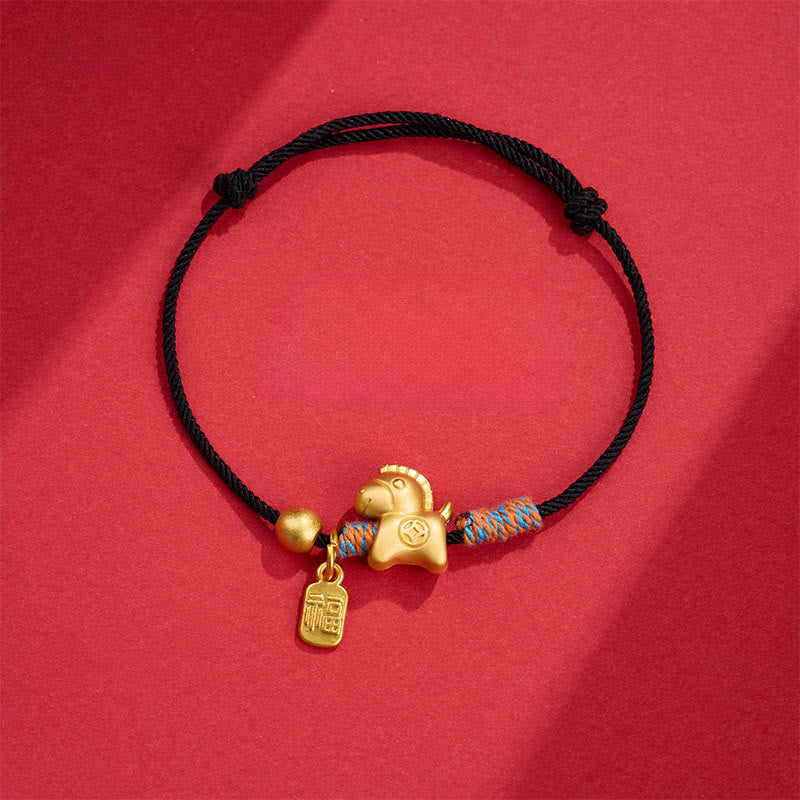 Nimara Ritual Year Of The Horse Fu Character Handwoven String Luck Connection Bracelet