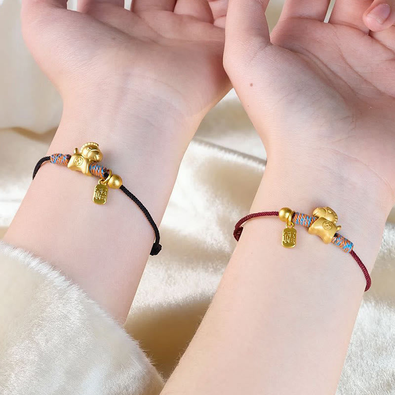Nimara Ritual Year Of The Horse Fu Character Handwoven String Luck Connection Bracelet