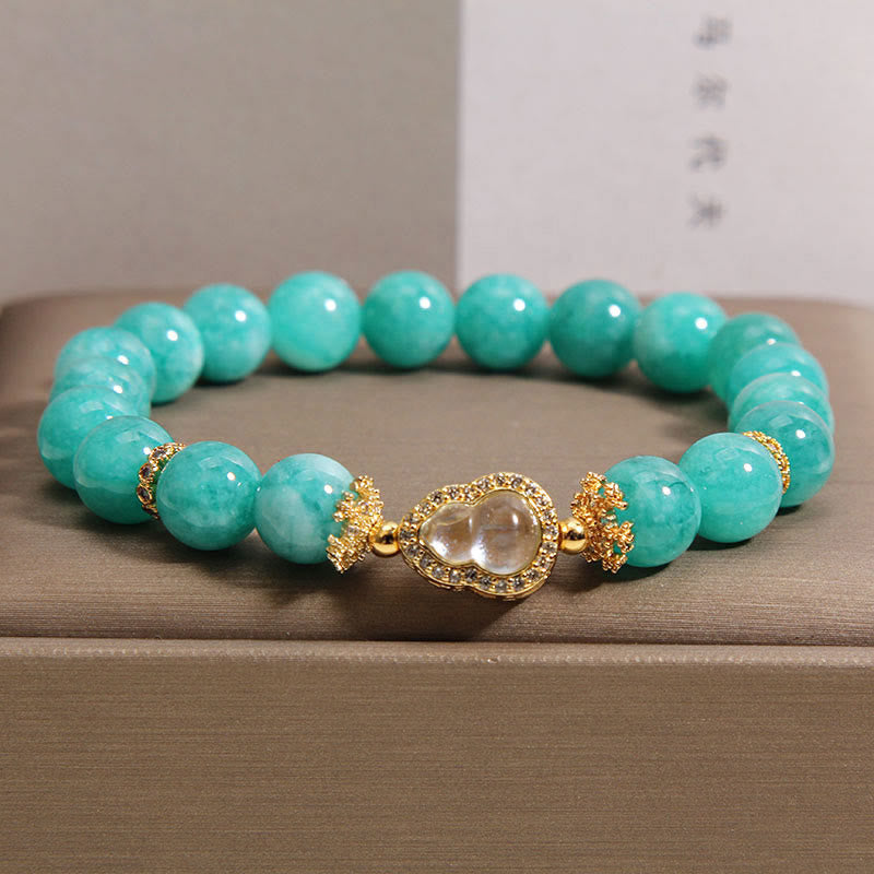 Nimara Ritual Gourd Design Amazonite Stone Healing Confidence Beads Bracelet