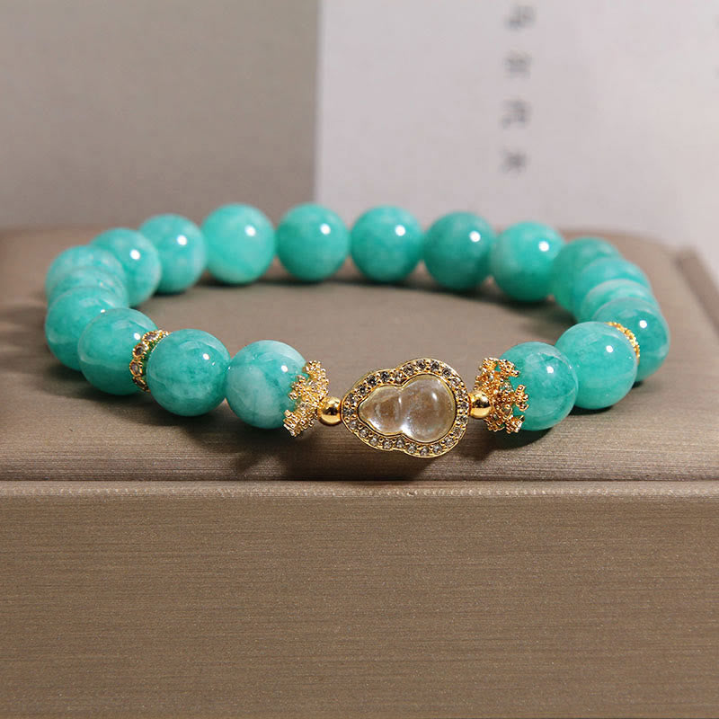 Nimara Ritual Gourd Design Amazonite Stone Healing Confidence Beads Bracelet