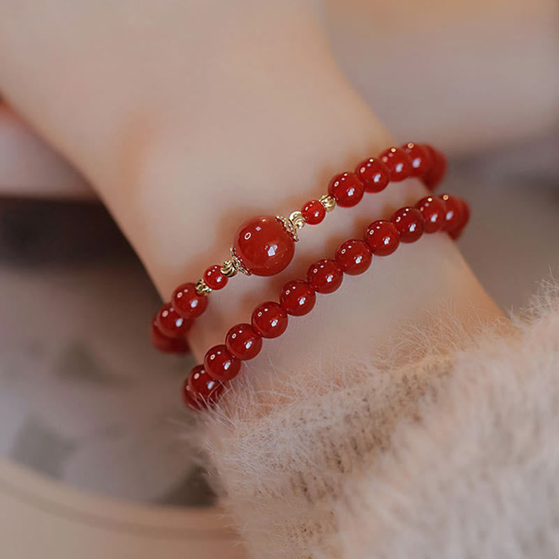 Nimara Ritual Double Wrap Red Agate Beaded Self-acceptance Confidence Bracelet