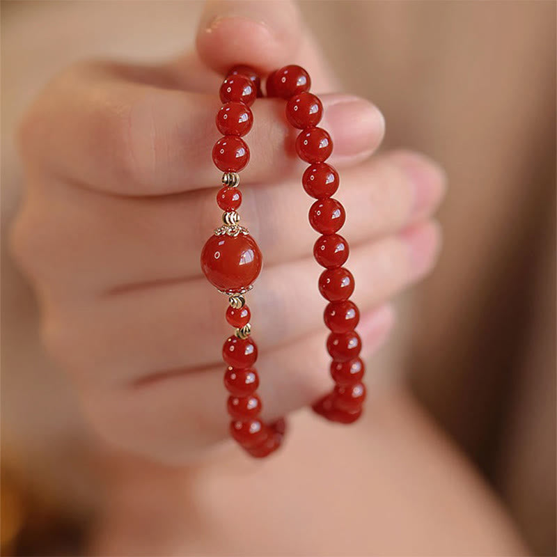 Nimara Ritual Double Wrap Red Agate Beaded Self-acceptance Confidence Bracelet