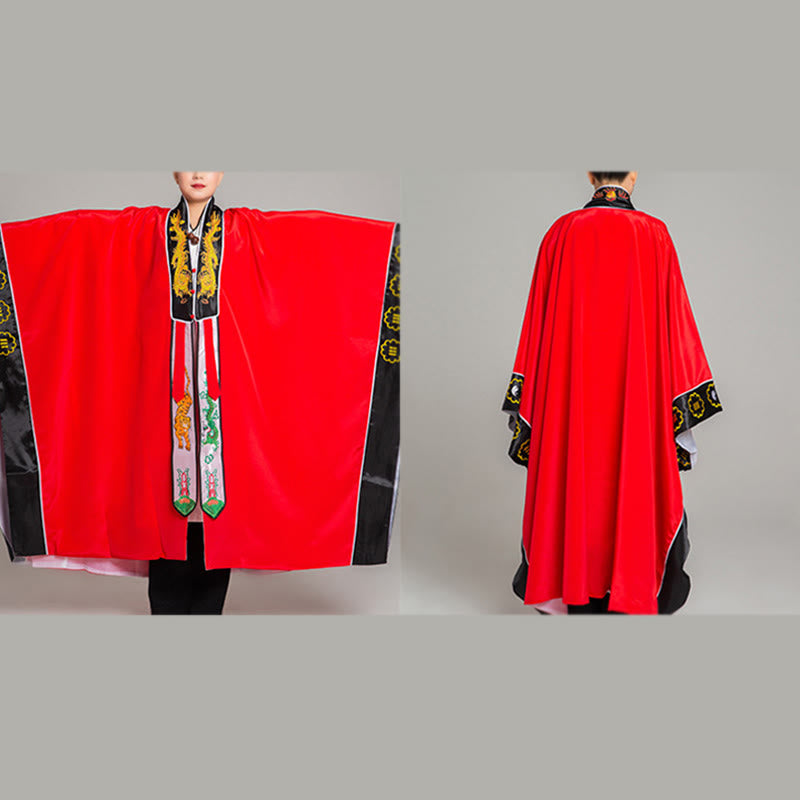 Nimara Ritual Wudang Embroidery Dragon Tiger Long Wide Sleeve Unisex Taoist Robe Kimono For Qigong Ceremony