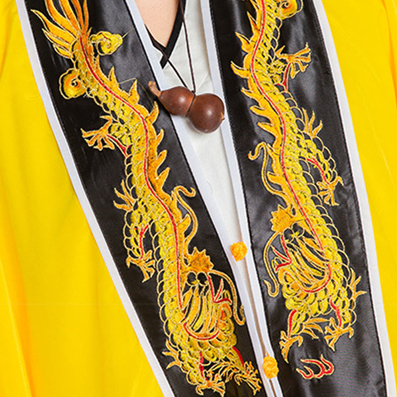 Nimara Ritual Wudang Embroidery Dragon Tiger Long Wide Sleeve Unisex Taoist Robe Kimono For Qigong Ceremony