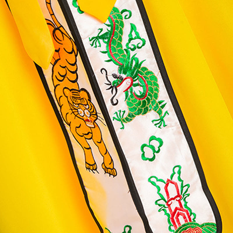 Nimara Ritual Wudang Embroidery Dragon Tiger Long Wide Sleeve Unisex Taoist Robe Kimono For Qigong Ceremony