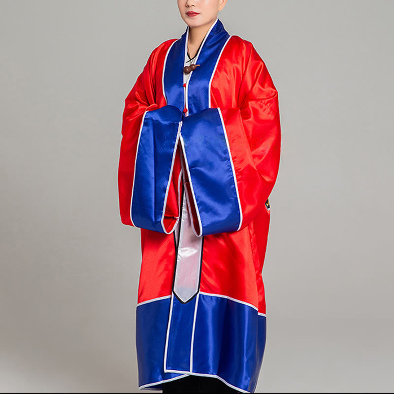Nimara Ritual Wudang Crane Embroidery Long Wide Sleeve Unisex Taoist Robe Gown Kimono For Qigong Tai Chi Ceremony