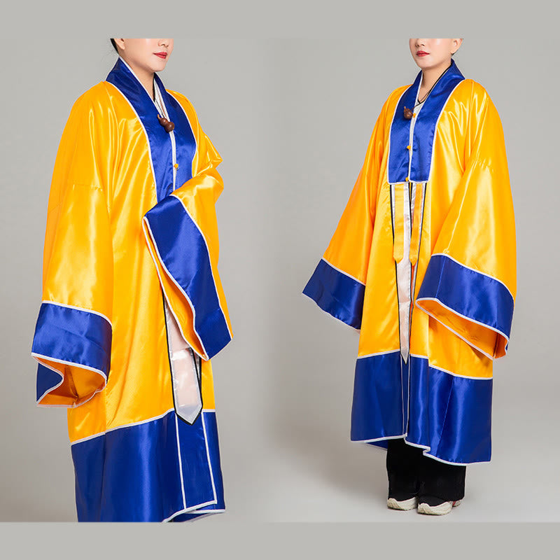 Nimara Ritual Wudang Crane Embroidery Long Wide Sleeve Unisex Taoist Robe Gown Kimono For Qigong Tai Chi Ceremony