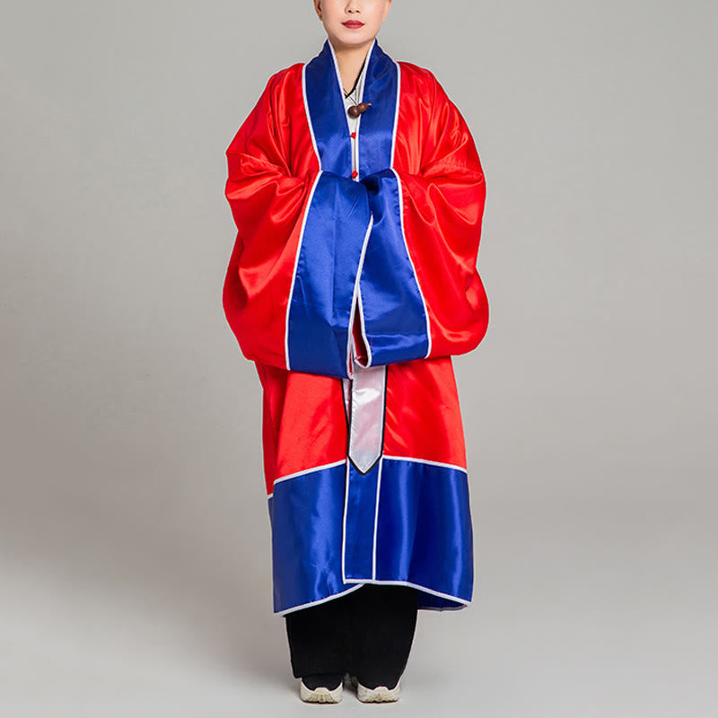 Nimara Ritual Wudang Crane Embroidery Long Wide Sleeve Unisex Taoist Robe Gown Kimono For Qigong Tai Chi Ceremony