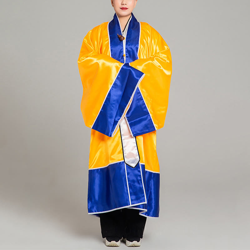 Nimara Ritual Wudang Crane Embroidery Long Wide Sleeve Unisex Taoist Robe Gown Kimono For Qigong Tai Chi Ceremony