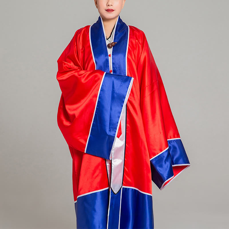Nimara Ritual Wudang Crane Embroidery Long Wide Sleeve Unisex Taoist Robe Gown Kimono For Qigong Tai Chi Ceremony