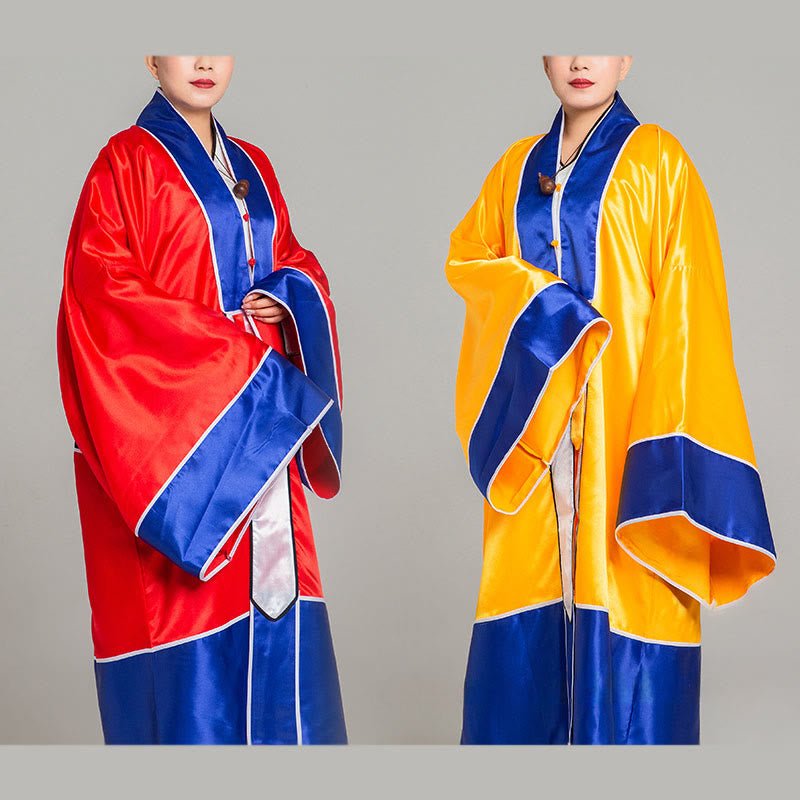 Nimara Ritual Wudang Crane Embroidery Long Wide Sleeve Unisex Taoist Robe Gown Kimono For Qigong Tai Chi Ceremony