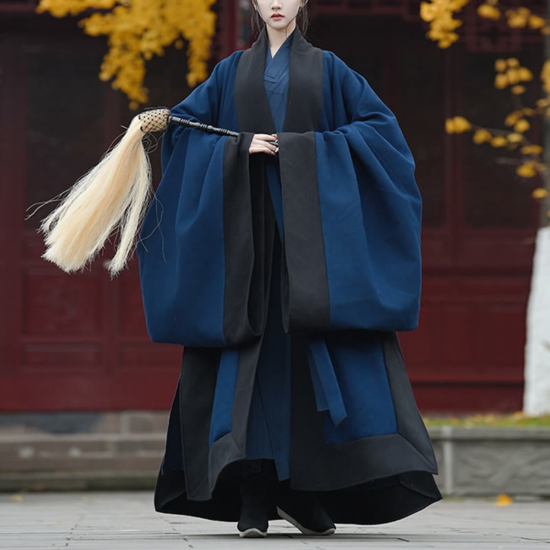 Nimara Ritual Fall Winter Wudang Traditional Tai Chi Martial Arts Ceremony Linen Long Sleeve Unisex Taoist Long Robe