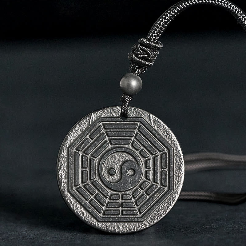 Nimara Ritual Authentic Shungite Stone Yin Yang Bagua Protection Necklace Pendant