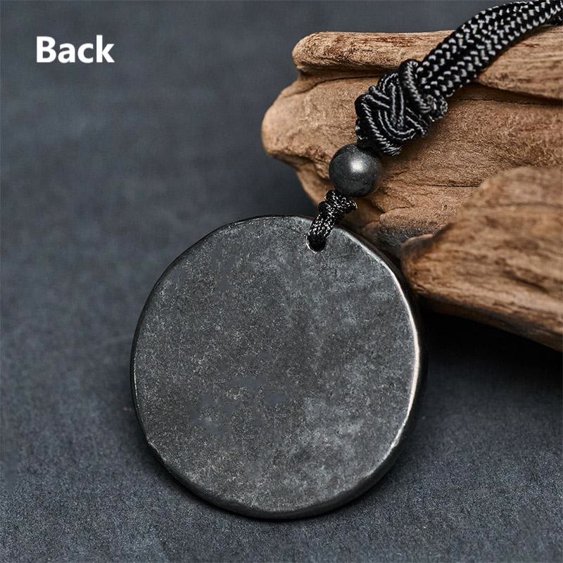 Nimara Ritual Authentic Shungite Stone Yin Yang Bagua Protection Necklace Pendant