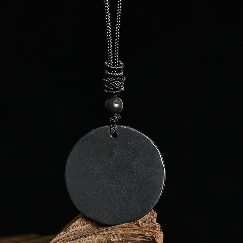 Nimara Ritual Circle Simple Design Authentic Shungite Stone Protection Necklace Pendant