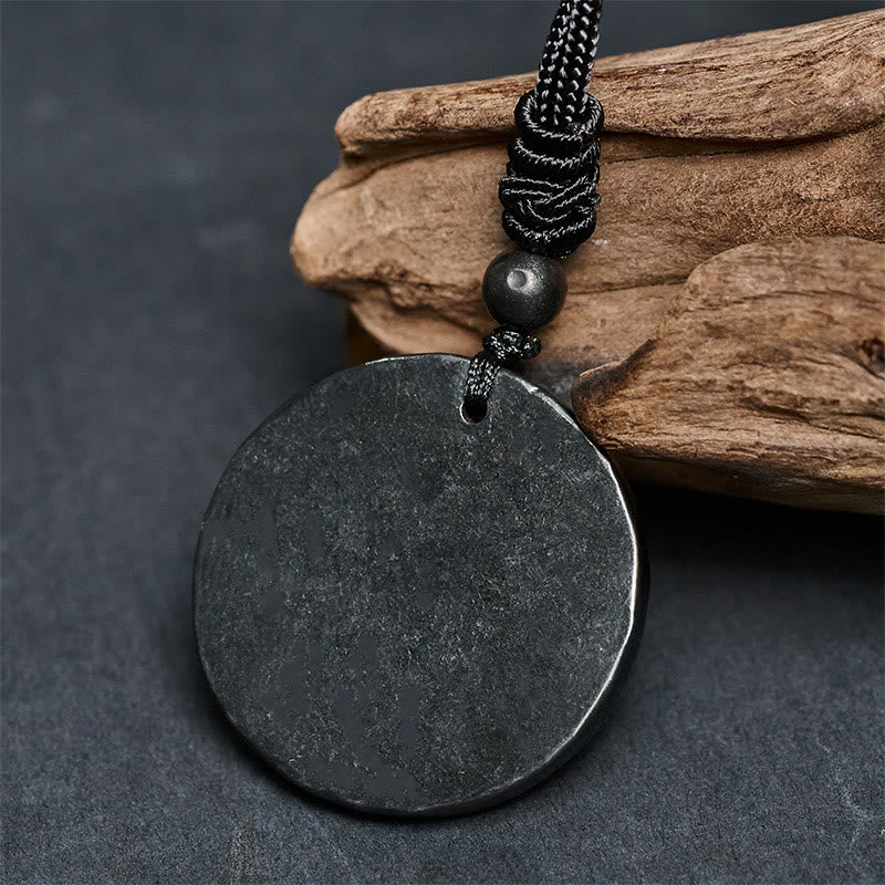 Nimara Ritual Circle Simple Design Authentic Shungite Stone Protection Necklace Pendant