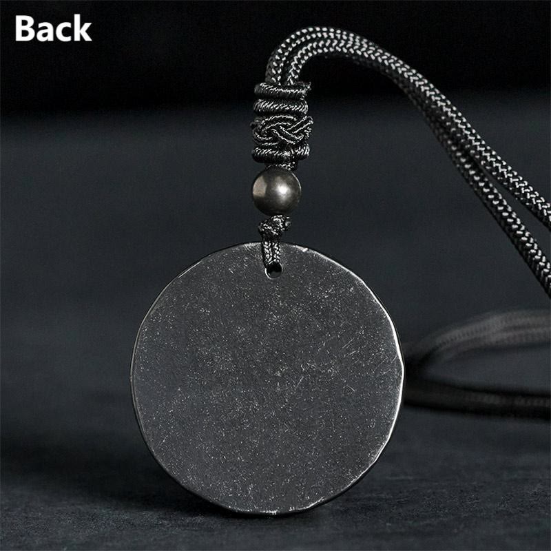 Nimara Ritual Flower of Life Carving Design Authentic Shungite Stone Protection Necklace Pendant